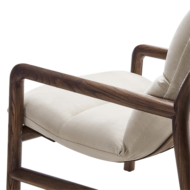 Pemberly Row Modern / Contemporary Chair in Dune Fabric Walnut
