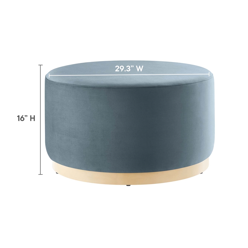 Pemberly Row Modern / Contemporary Ottoman in Cadet Blue Natural