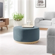 Pemberly Row Modern / Contemporary Ottoman in Cadet Blue Natural