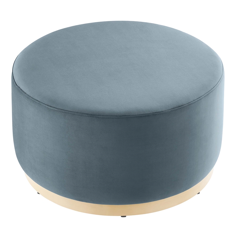 Pemberly Row Modern / Contemporary Ottoman in Cadet Blue Natural