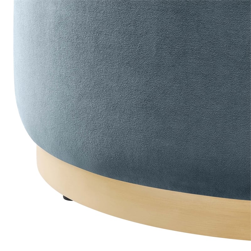 Pemberly Row Modern / Contemporary Ottoman in Cadet Blue Natural