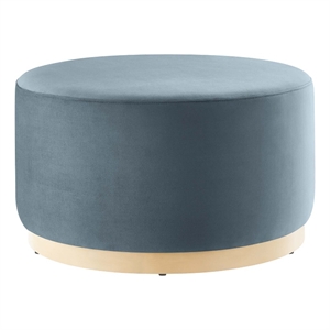 Pemberly Row Modern / Contemporary Ottoman in Cadet Blue Natural