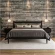 Pemberly Row Mid-Century 2 Drawer Black Finish Wood Nightstand