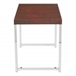 Pemberly Row End Table Espresso Wood Veneer Top with Chrome legs