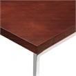 Pemberly Row End Table Espresso Wood Veneer Top with Chrome legs