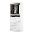 Pemberly Row 36W Closet Organizer with Drawers in White - Engineered Wood