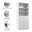 Pemberly Row 36W Closet Organizer with Drawers in White - Engineered Wood