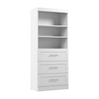 Pemberly Row 36W Closet Organizer with Drawers in White - Engineered Wood
