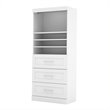 Pemberly Row 36W Closet Organizer with Drawers in White - Engineered Wood