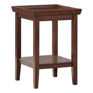 Pemberly Row Modern / Contemporary End Table in Espresso Wood Finish