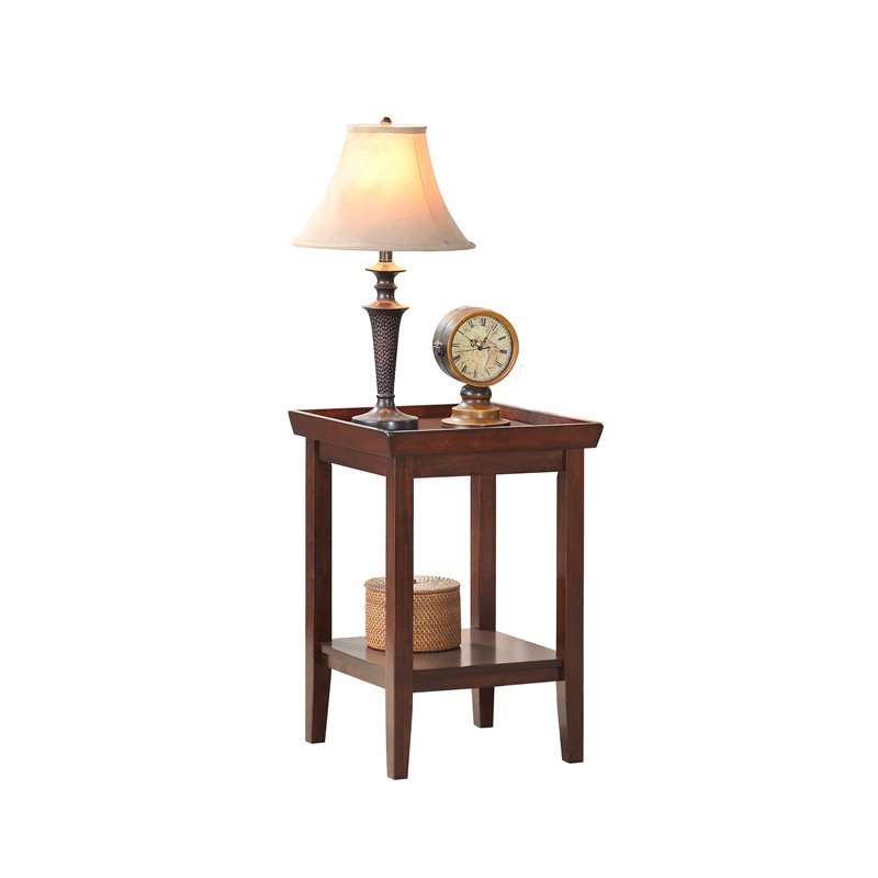 Pemberly Row Modern / Contemporary End Table in Espresso Wood Finish