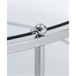 Pemberly Row Modern Round Glass Coffee Table in Chrome Metal Frame