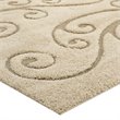 Pemberly Row Modern 8' x 10' Scrolling Vine Shag Area Rug in Cream