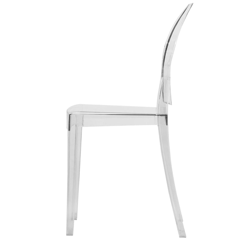 Pemberly Row Contemporary Acrylic Dining Chair in Clear Set of 2