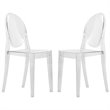 Pemberly Row Contemporary Acrylic Dining Chair in Clear Set of 2