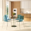 Pemberley Row Polycarbonate Blue Dining Chair Set of 2 Rectangular Ripple Design 31.5
