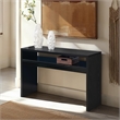 Pemberly Row Modern Deluxe Console Table in Black Wood Finish