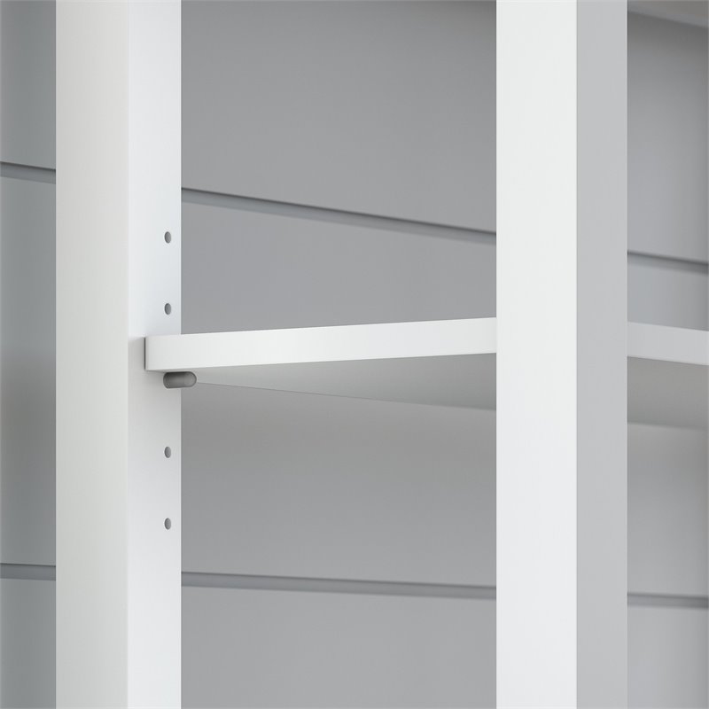 Pemberly Row Tall Hutch Organizer in Shiplap Gray/White - Engineered Wood