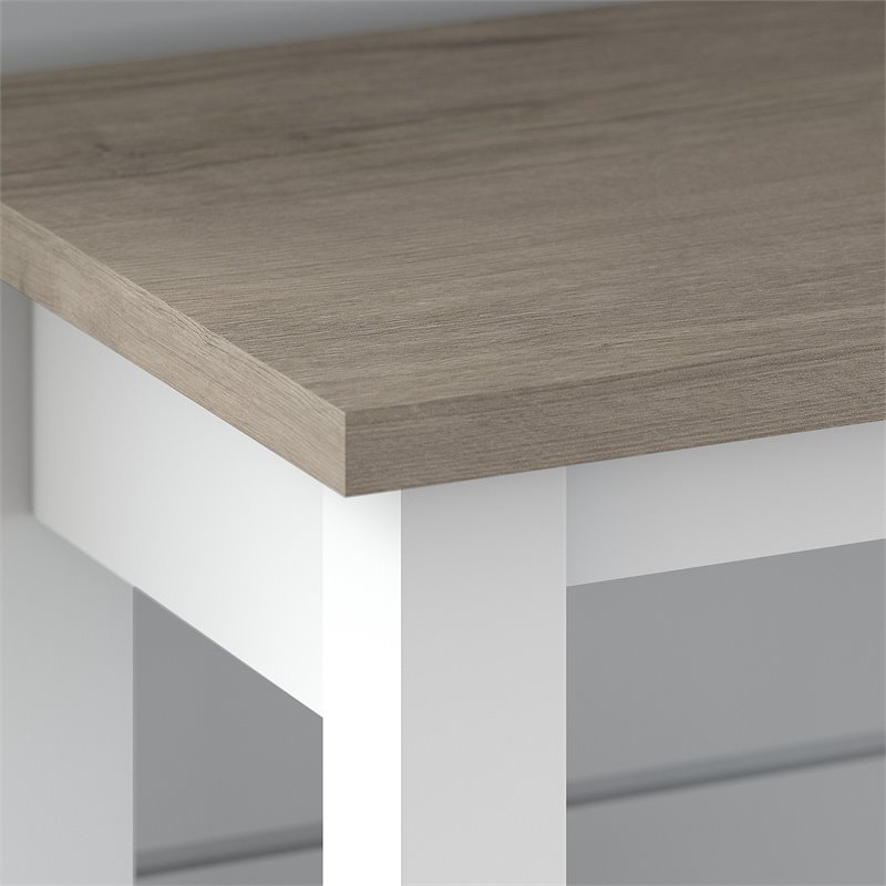 Pemberly Row Tall Hutch Organizer in Shiplap Gray/White - Engineered Wood