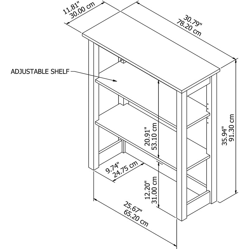 Pemberly Row Tall Hutch Organizer in Shiplap Gray/White - Engineered Wood