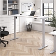 Pemberly Row 72W Adjustable Standing Desk in White - Engineered Wood