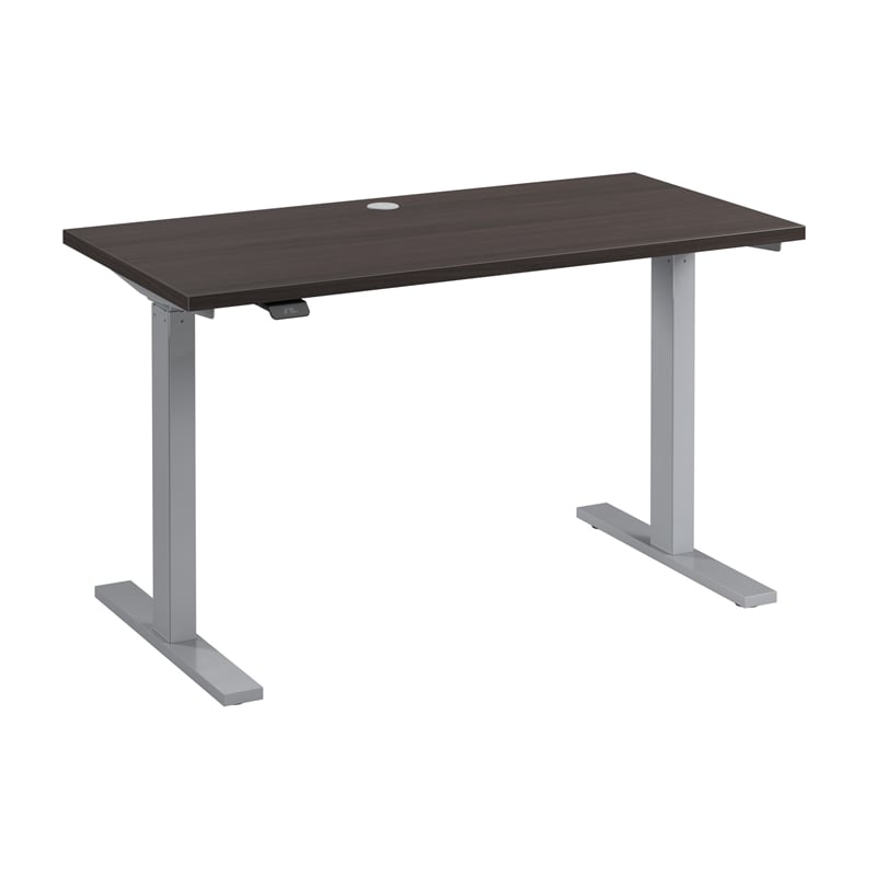 Pemberly Row 48W Adjustable Standing Desk in Storm Gray - Engineered Wood