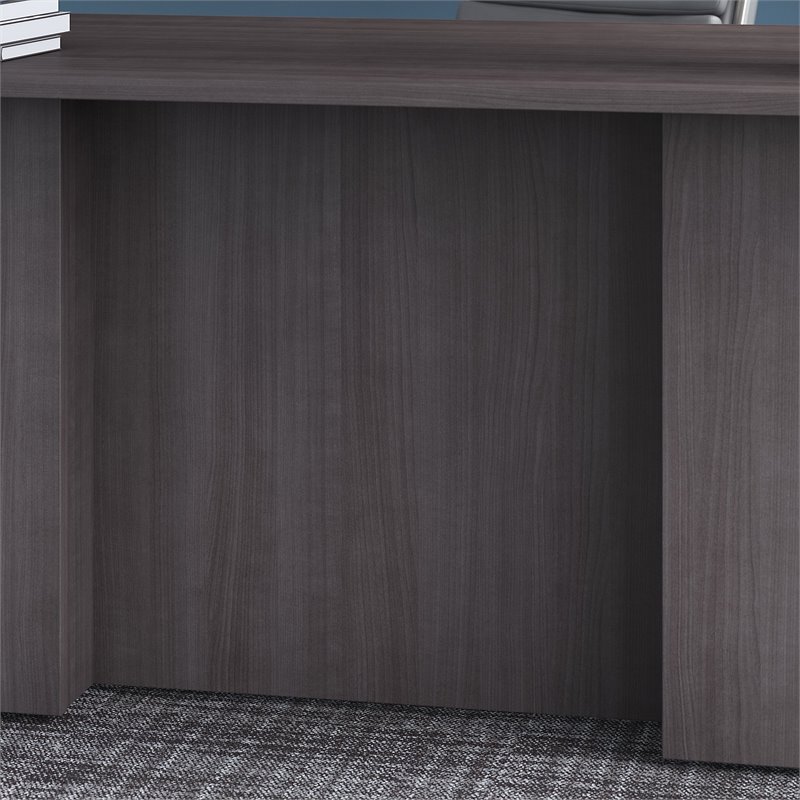 Pemberly Row Height Adjustable U Shaped Desk in Storm Gray - Engineered Wood