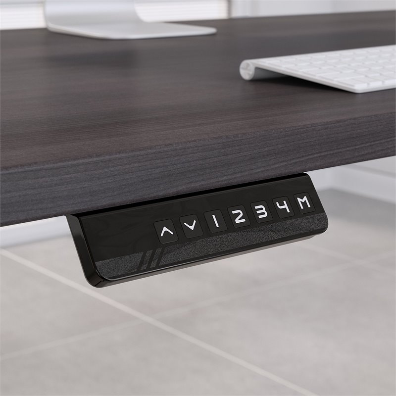 Pemberly Row Height Adjustable U Shaped Desk in Storm Gray - Engineered Wood