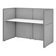 Pemberly Row 60W Cubicle Desk with 45H Closed Panels in White - Engineered Wood