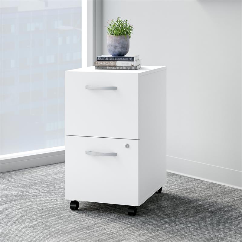Pemberly Row 2 Drawer Mobile File Cabinet in Pure White - Engineered Wood