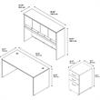 Pemberly Row 60W Desk with Hutch and Drawers in Hansen Cherry - Engineered Wood