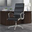 Pemberly Row High Back Contemporary Faux Leather Executive Chair in Black