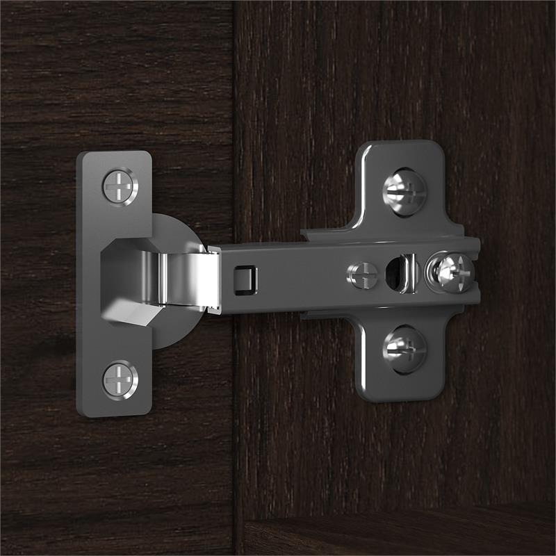 Pemberly Row Tall Storage Cabinet with Doors in Black Walnut - Engineered Wood