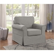 Pemberly Row Contemporary Chair with Fog Gray Fabric Slip Cover