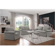 Pemberly Row Contemporary Chair with Fog Gray Fabric Slip Cover