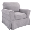 Pemberly Row Contemporary Chair with Fog Gray Fabric Slip Cover