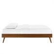 Pemberly Row Full MDF Wood and Rubberwood Platform Bed Frame in Walnut