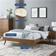 Pemberly Row Full MDF Wood and Rubberwood Platform Bed Frame in Walnut