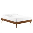 Pemberly Row Queen MDF Wood and Rubberwood Platform Bed Frame in Walnut