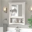 Pemberly Row Engineered Wood Bathroom Medicine Cabinet with Mirror - Linen White