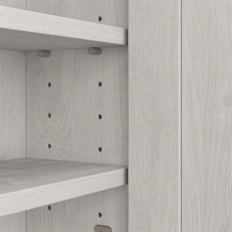 Pemberly Row Engineered Wood Bathroom Medicine Cabinet with Mirror - Linen White