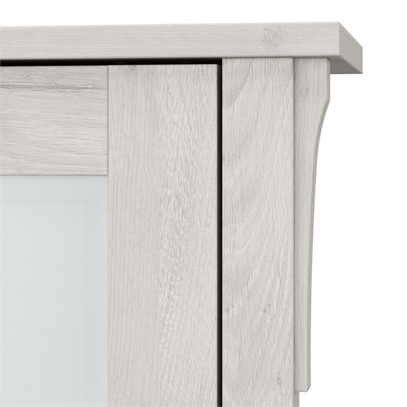 Pemberly Row Engineered Wood Bathroom Medicine Cabinet with Mirror - Linen White