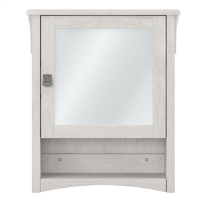 Pemberly Row Engineered Wood Bathroom Medicine Cabinet with Mirror - Linen White