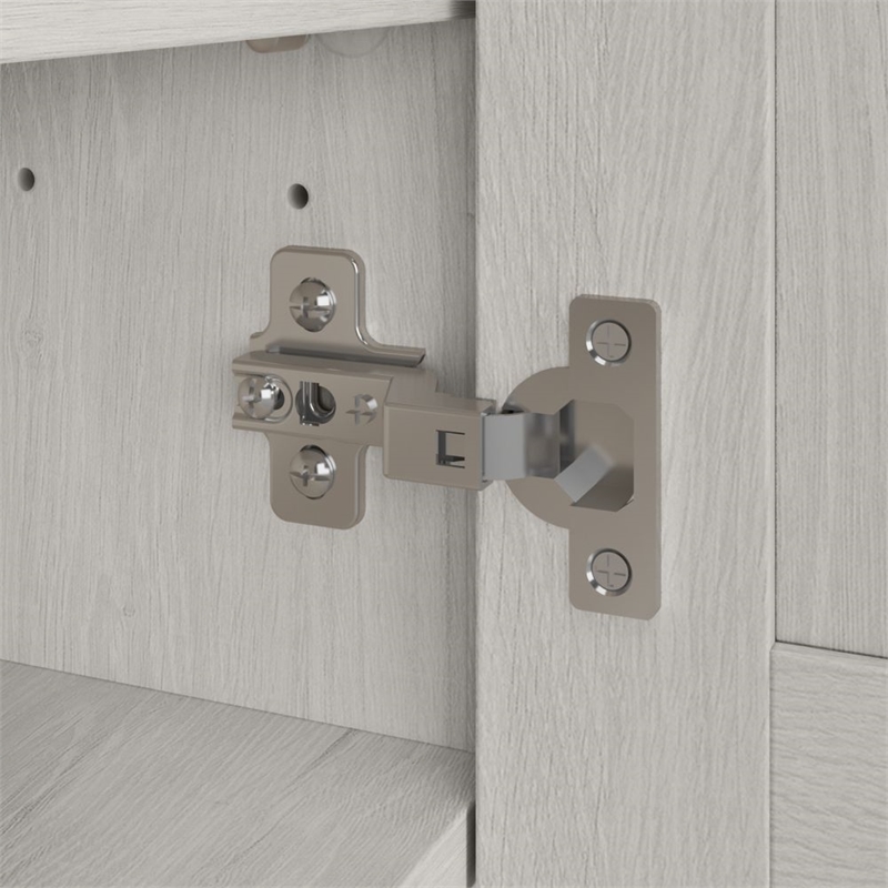 Pemberly Row Engineered Wood Bathroom Medicine Cabinet with Mirror - Linen White