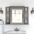 Pemberly Row Bathroom Medicine Cabinet with Mirror in Gray - Engineered Wood