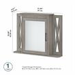 Pemberly Row Bathroom Medicine Cabinet with Mirror in Gray - Engineered Wood