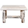 Pemberly Row Hand-Crafted Transitional Wood Footstool in Natural