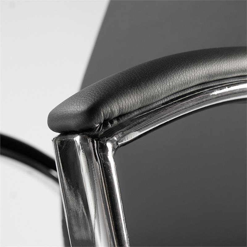 Pemberly Row High Back Faux Leather Executive Office Chair in Dark Gray