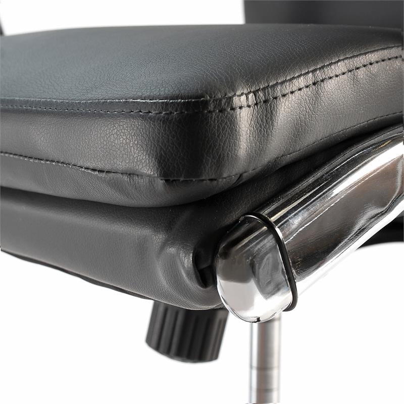 Pemberly Row High Back Faux Leather Executive Office Chair in Dark Gray