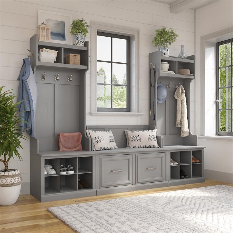 Pemberly Row Entryway Storage Set with Doors in Gray - Engineered Wood